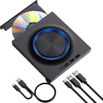 No Brand Reproductor De Dvd Con Funciones De Lectura Y Escritura, Grabadora De Dvd Ultra Hd Port&aacute;til, Compatible Con Win 7/8/10/11/pc, Color Negro - Versi&oacute;n Bl