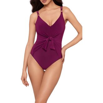 Magic Suit By Miraclesuit Saki Obi One-Piece Swimsuit in Boysenberry at Nordstrom, Size 12