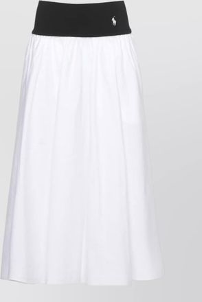Ralph Lauren cotton skirt midi length contrast waistband