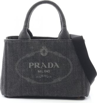 Prada Gray Denim Tote Bag (Pre-Owned)