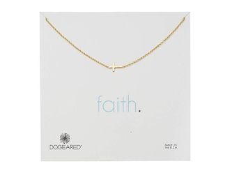 Dogeared Faith, Small Sideways Cross Womens Necklace Womens Necklace Gold