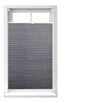 Relaxdays 4x Tenda Plissettata a Rullo, 80x130 cm Montaggio con Clip Adesive, per Interni, Grigia Traslucida