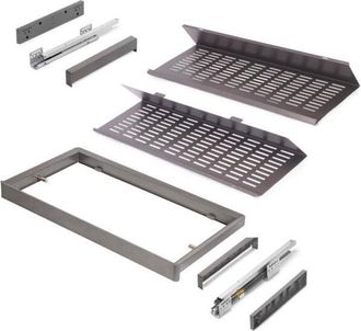 Emuca Emuca Kit De Caj&oacute;n Zapatero Extra&iacute;ble Para Armarios Quartz, Regulable, M&oacute;dulo 900mm, Acero, Aluminio Y Pl&aacute;stico, Titanio