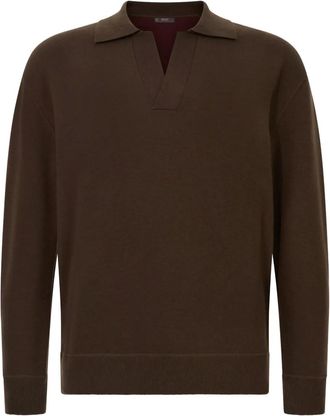 Boggi Milano Maglione con colletto polo - Marrone
