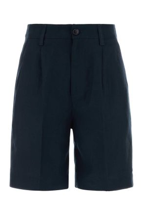 Woolrich Navy Blue Lyocell Blend Bermuda Shorts