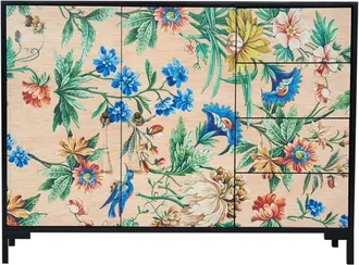 Really Nice Things Aparador bajo 2 puertas 4 cajones MDF estampado floral