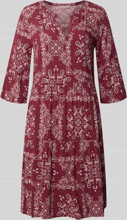 Christian Berg Relaxed Fit Minikleid aus reiner Viskose in Bordeaux, Gr&ouml;&szlig;e 34