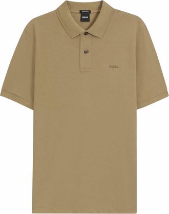 HUGO BOSS Brown Solid Shirt Collar Polo