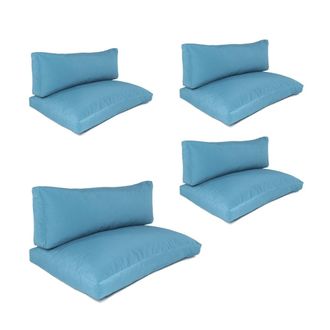 ED&Egrave;N JARD&Iacute; Pack 4 cojines asiento y respaldo de exterior desenfundable, turquesa