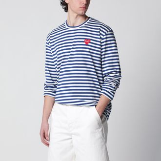 Comme Des Gar&ccedil;ons Navy/white striped cotton long-sleeve top