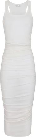 Elisabetta Franchi embroidered draping midi dress - Neutrals