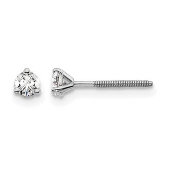 Diamond2Deal 14k Gold 1/5 ct Round Lab Grown Diamond Stud Earrings Screw Back VS Clarity, D-E Color