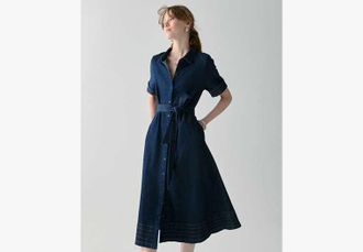 Kate Spade New York Denim Trapunto Midi Shirtdress