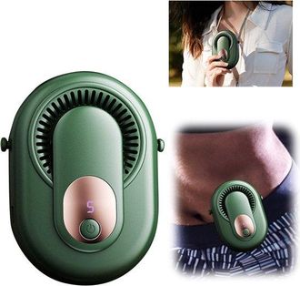 No Brand Ventilador Port&aacute;til De Mano - Ventilador De Cintura - Ventilador Port&aacute;til - 4 En 1 - Sin Aspas - 5 Velocidades - Pantalla Digital - Recargable Por Usb