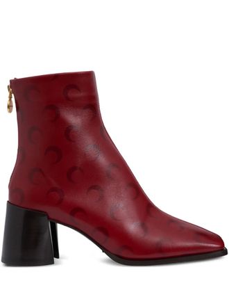 Marine Serre 65mm Crescent Moon-print boots - Red
