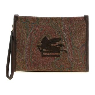 Etro Tassen, Dames, Veelkleurig, ONE Size, Leer, Medium Arnica Clutch