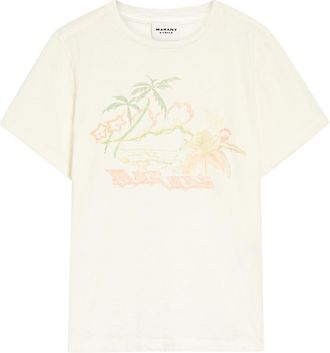 Isabel Marant Isabel Marant &eacute;toile Zewel Printed Cotton T-shirt - White - S (UK8-10 / S)