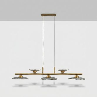 Les Tendances L&aacute;mpara Colgante De 5 Luces En Vidrio Y Hierro Emily 5 Luci - Gris
