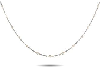 Luxury Bazaar Platinum and 18K Yellow Gold 10.50 ct Diamond Long Necklace MF33-122325