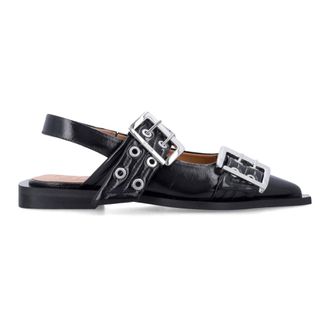 Ganni Ballerinas, female, Black, Size: 10 US Black Closed Ballerinas Aw25