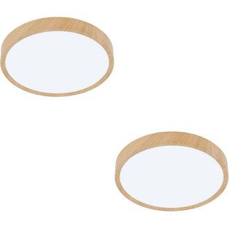 Loops 2 PACK Stylish Natural Wooden Effect Indoor Ceiling Light for Any Room