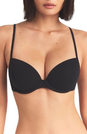 SKIMS Everyday Stretch Cotton T-Shirt Bra in Onyx at Nordstrom, Size 38B