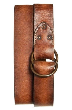 Ralph Lauren Double O-Ring Leather Belt in Vintage Brown at Nordstrom, Size 30
