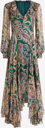 Etro Langes Kleid aus Cr&ecirc;pe mit Paisley-Muster