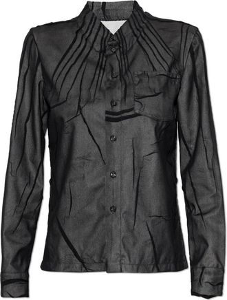 Maison Margiela Hoge Kraag Shirt - Dames - Overhemden - Zwart - S - Overhemden