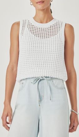 Splendid Camellia Open Knit Sleeveless Sweater in White at Nordstrom, Size X-Large