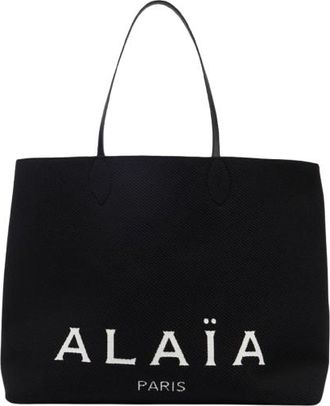 Alaia Black Logo Large Tote Bag Size XL