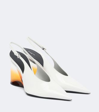 Alaia Invisible leather wedge pumps
