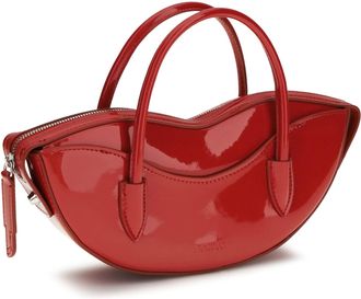 Fiorucci Womens Mini Lips Shoulder Bag Red Calf Leather Bos Taurus