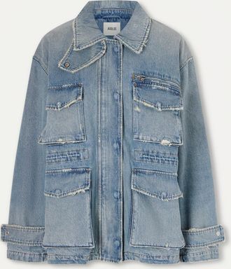A Gold E Giacca In Denim Effetto Consumato Aubrey - Blu