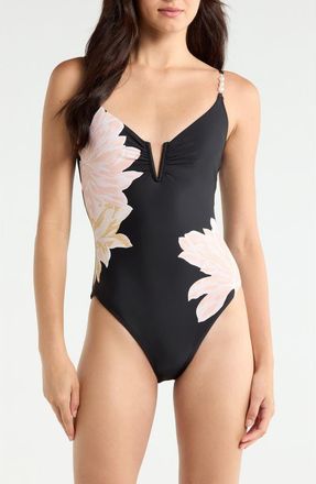 Sanctuary V-Wire One-Piece Swimsuit in Black at Nordstrom, Size X-Large