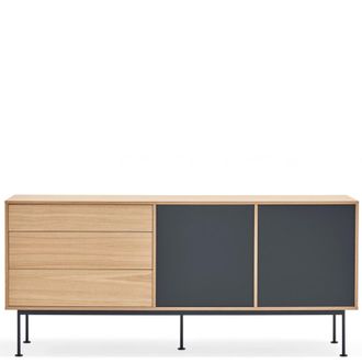 Teulat Design Sideboard yoko Anthrazit/Eiche - 180 x 81 cm