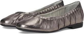 Alegria Beka Ballet Flats WomensPewter Pleated Leather Slip On Shoes ZOGG3251