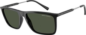 A|X Armani Exchange AX4160SF Asian Fit Polarized 81582J Mens Sunglasses Black Size 57