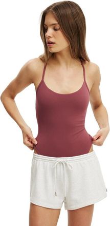 Cotton On Womens Active Ultra Soft High Side Bodysuit in Dusty Rose at Nordstrom, Size X-Large
