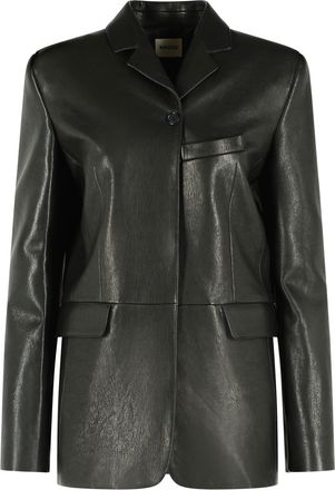Khaite Sarmine Black Leather Jacket