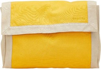 Herm&egrave;s Yellow Canvas Clutch Bag Pouch (Pre-Owned)