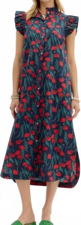 Entro Poppy Dress In Navy Blue