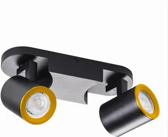 Trade Shop Trade Shop - Applique 2 Diffusori Orientabile Soffitto Parete Lampada Gu10 Bianco Nero Th8802 - Negro