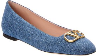 Valentino Vlogo Signature Demin Ballete Flat