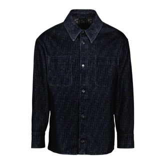 Fendi Heren, Overhemden, Blauw, Maat: M Linnen