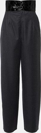 Alaia High-rise virgin wool straight pants
