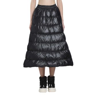 Moncler Long Nylon Laqu&eacute; Down Skirt