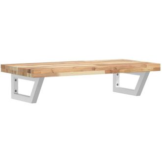 vidaXL Estante De Lavabo De Pared Acero Y Madera Maciza De Acacia Vidaxl