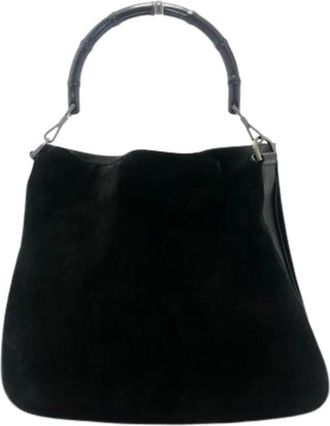 Gucci Pre-owned Handbags, female, Black, Size: ONE SIZE Pre-owned Vintage Bamboo Shoulder Bag