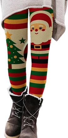 Generic Womens Christmas Novelty Print Legging Yoga Leggings Christmas Legging Snowflake Santa Reindeer Stretch Funny Yoga Pants Xmas Costume Ladies Winter Th